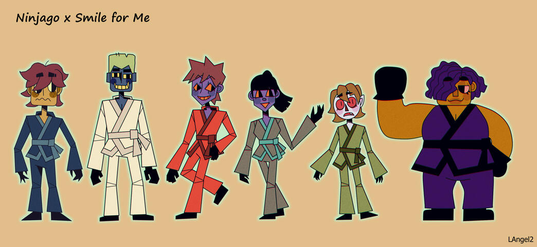 The Ninjago Main Cast in the style of S4M