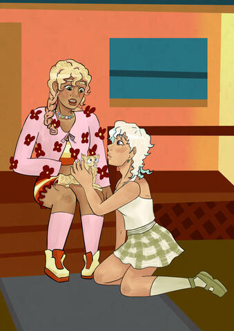 trans lesbian fugio for the JJBA Pride Zine